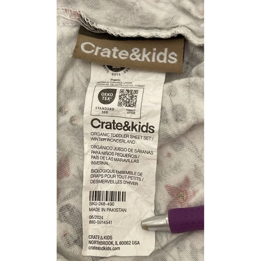 Crate&Kids Organic Flannel Fitted Sheet Supercozy Winter Wonderland Crib/Toddler